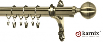 Karnisz stylowy barokko 25/19mm Kula Elegant antyk mosiądz